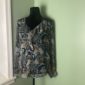 Figueroa & flower large, long sleeve, sheer top